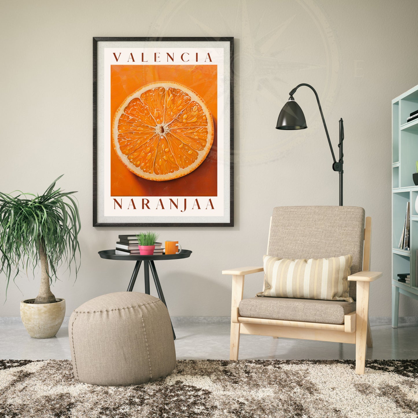 Affiche Orange de Valence - impression de voyage Valence - affiche Orange de Valence, Espagne - Affiche fruit