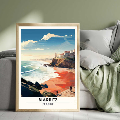 Affiche Biarritz - impression de voyage Biarritz, France - Vue sur la plage de Biarritz