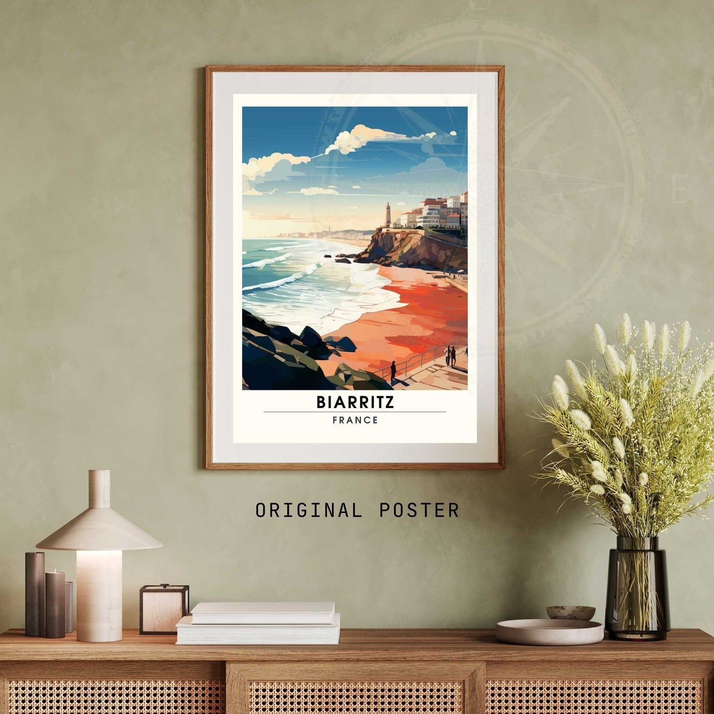 Affiche Biarritz - impression de voyage Biarritz, France - Vue sur la plage de Biarritz