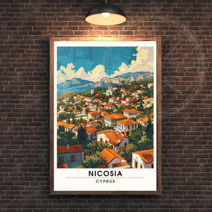 Affiche Nicosie - impression de voyage Nicosie, Chypre - Vue de ciel