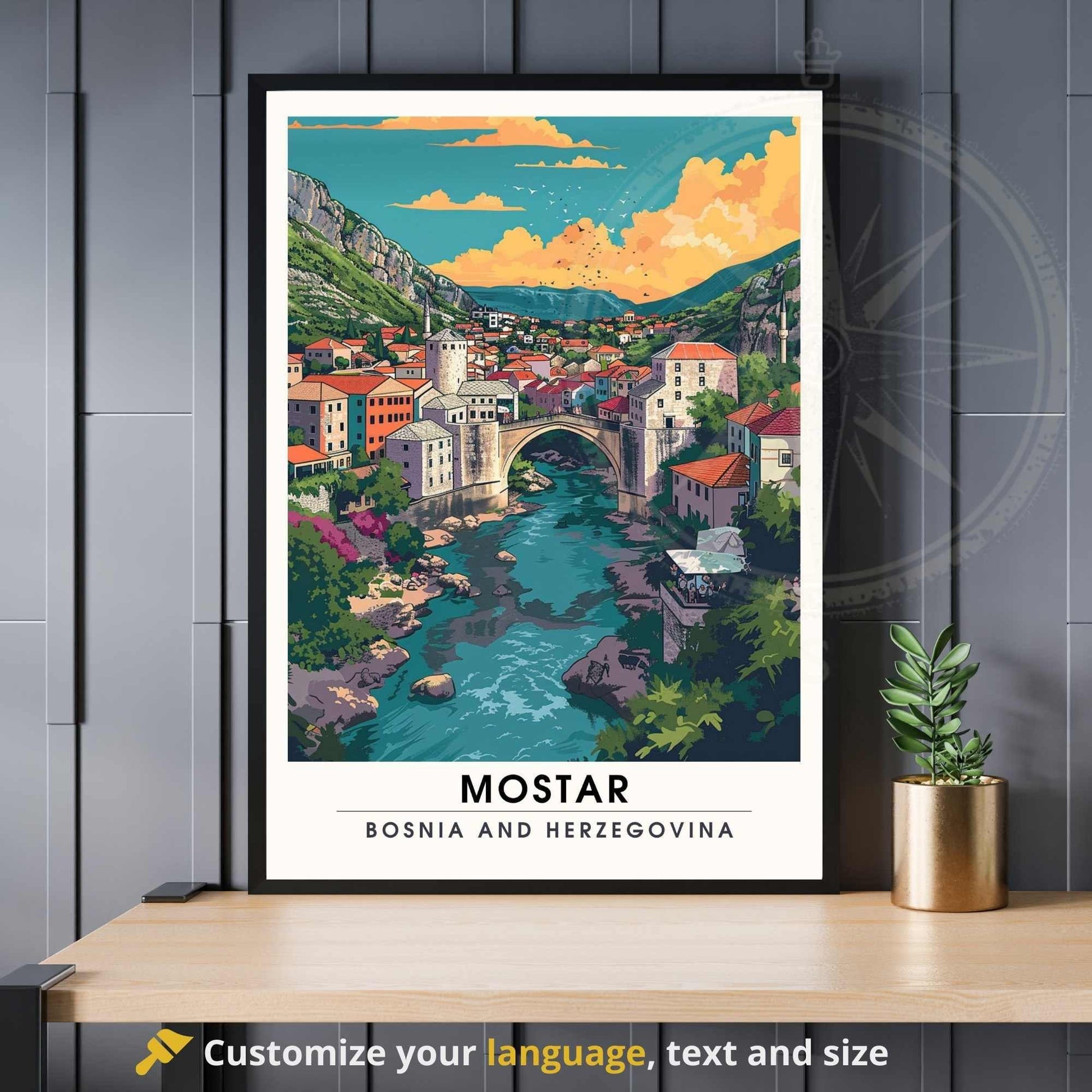 Affiche Mostar - impression de voyage Mostar , Bosnie-Herzégovine - Impression Mostar