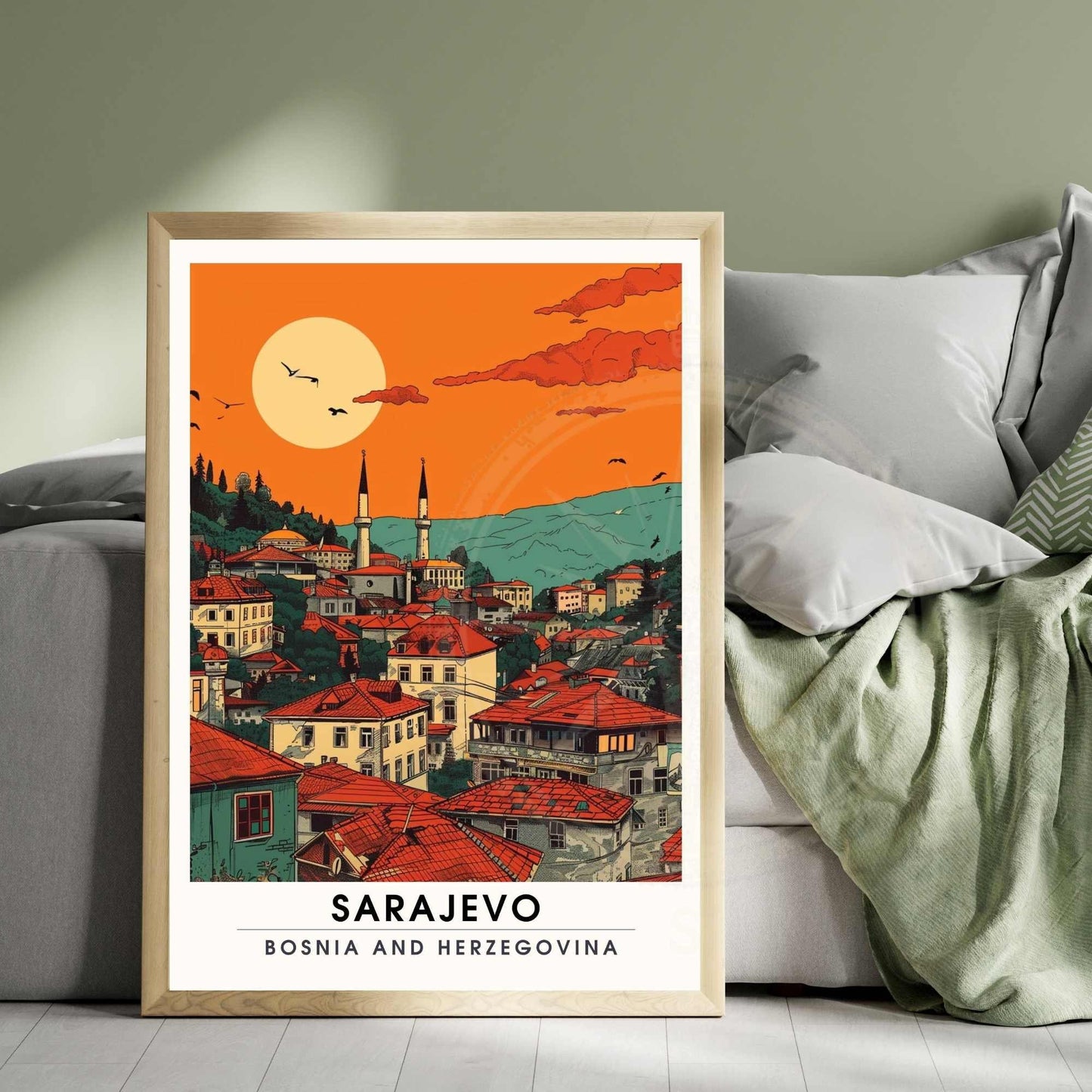 Affiche Sarajevo- impression de voyage Sarajevo , Bosnie-Herzégovine - Impression Sarajevo